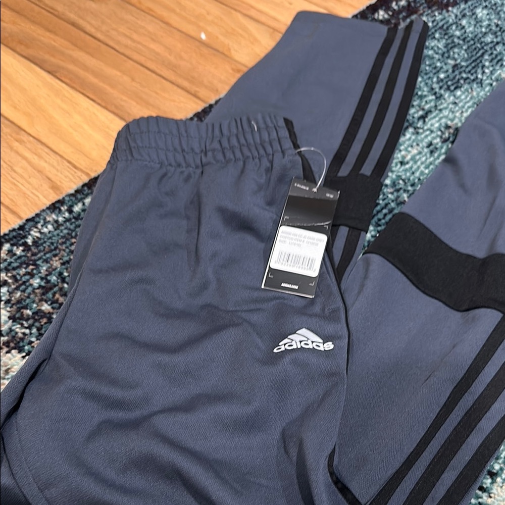 Adidas Gray Sweatpants with Signature Stripes